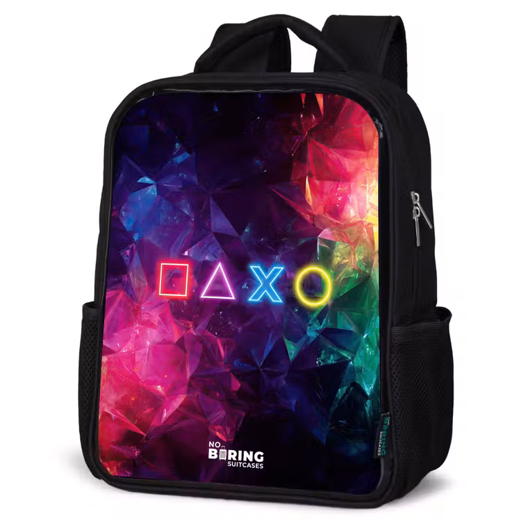 Kinderrucksack - Schwarz - Controller - Symbole - Neon — 4