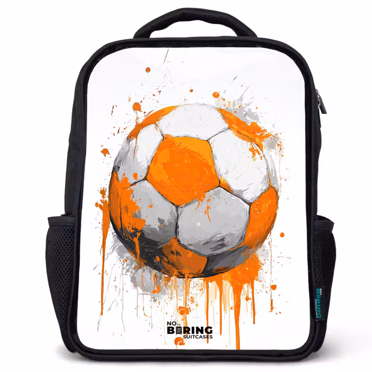 Kinderrucksack - Schwarz - Fußball - Farbe - Orange — 1