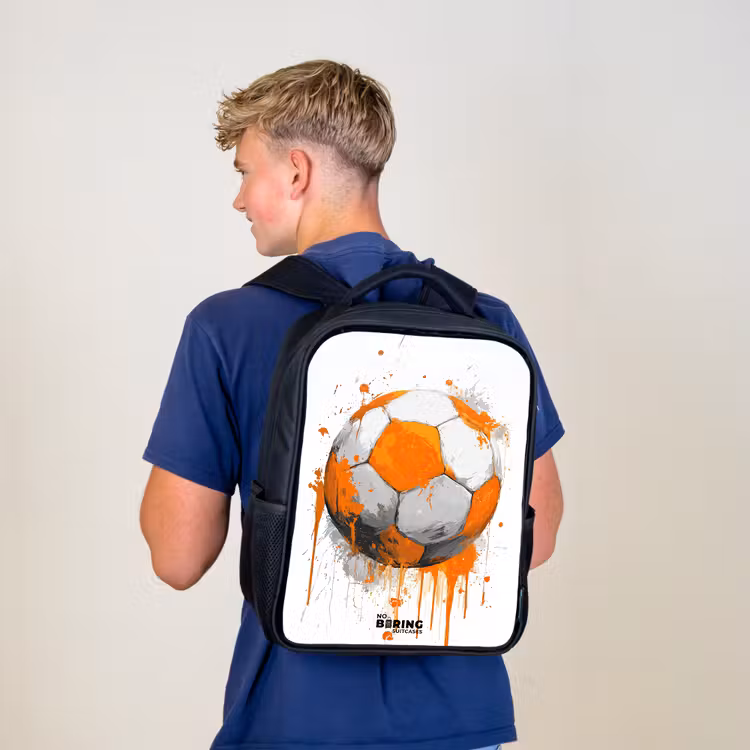 Kinderrucksack - Schwarz - Fußball - Farbe - Orange — 3