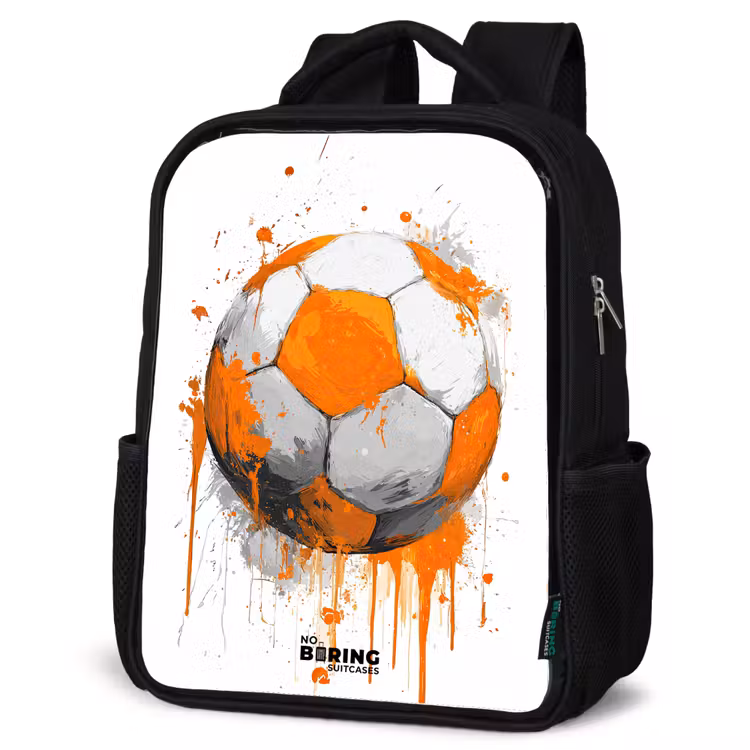 Kinderrucksack - Schwarz - Fußball - Farbe - Orange — 4