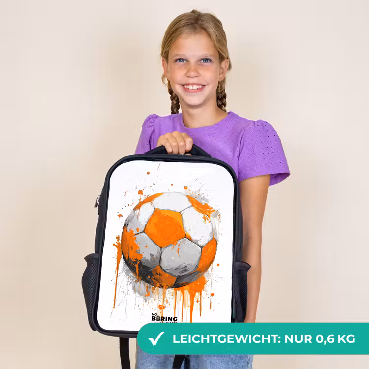 Kinderrucksack - Schwarz - Fußball - Farbe - Orange — 7
