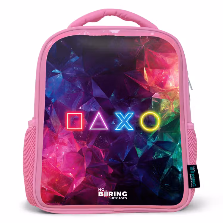 Kinderrucksack - Rosa - Controller - Symbole - Neon — 1