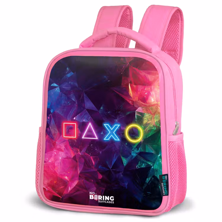 Kinderrucksack - Rosa - Controller - Symbole - Neon — 4