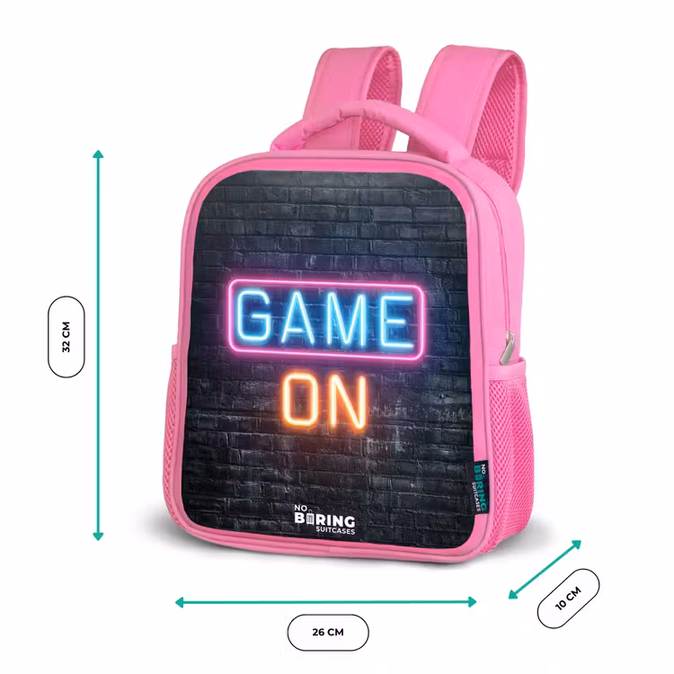 Kinderrucksack - Rosa - Spiel - Buchstaben - Neon — 2
