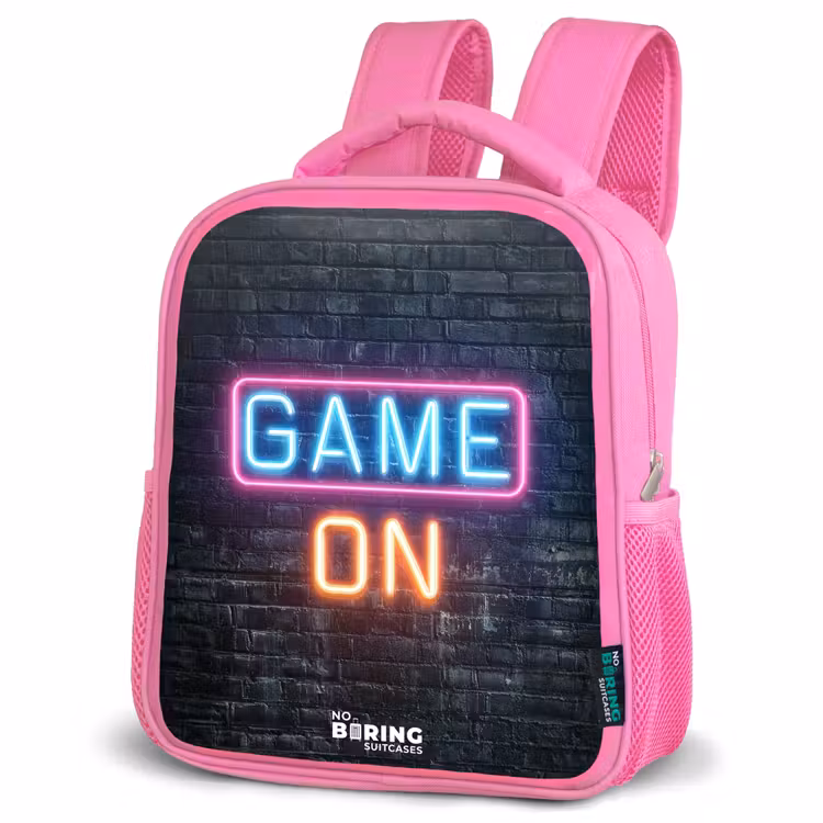 Kinderrucksack - Rosa - Spiel - Buchstaben - Neon — 4