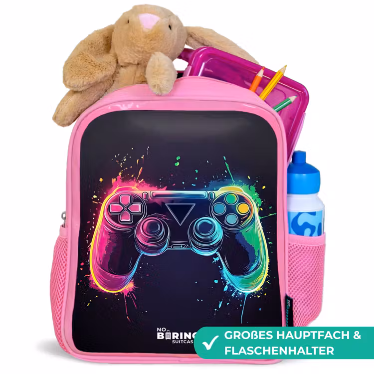 Kinderrucksack - Rosa - Spiel - Controller - Bunt — 3