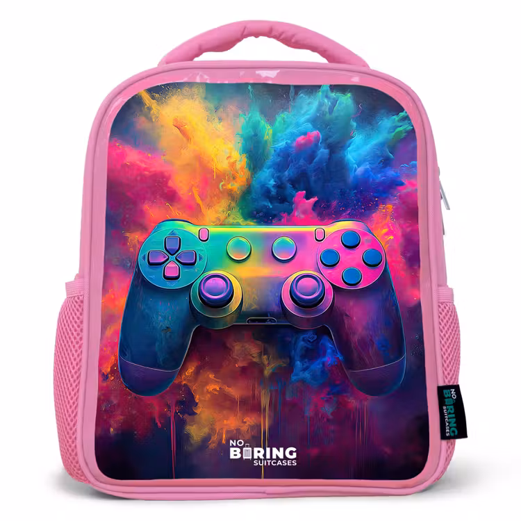 Kinderrucksack - Rosa - Spiel - Controller - Bunt - Explosion — 1