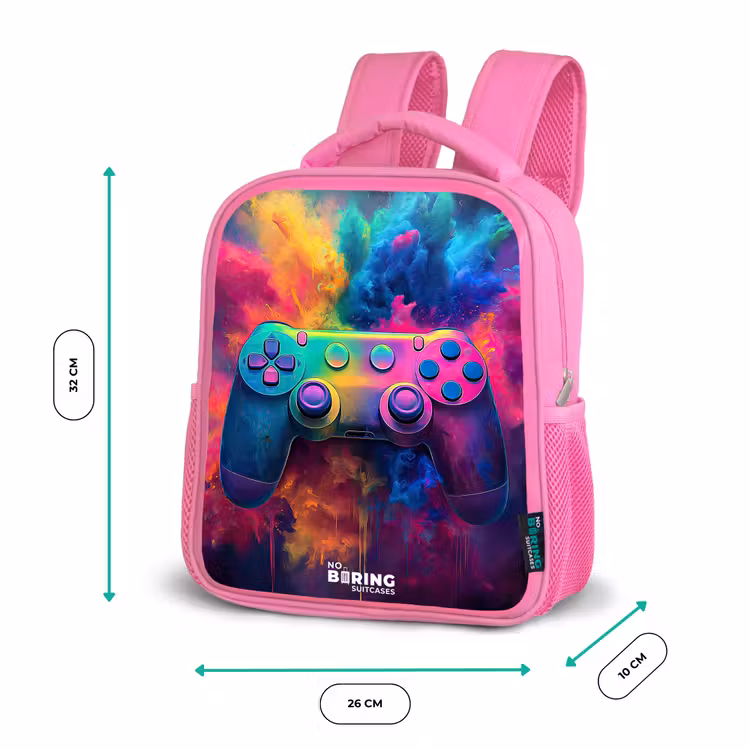Kinderrucksack - Rosa - Spiel - Controller - Bunt - Explosion — 2