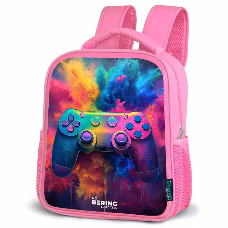 Kinderrucksack - Rosa - Spiel - Controller - Bunt - Explosion — 4