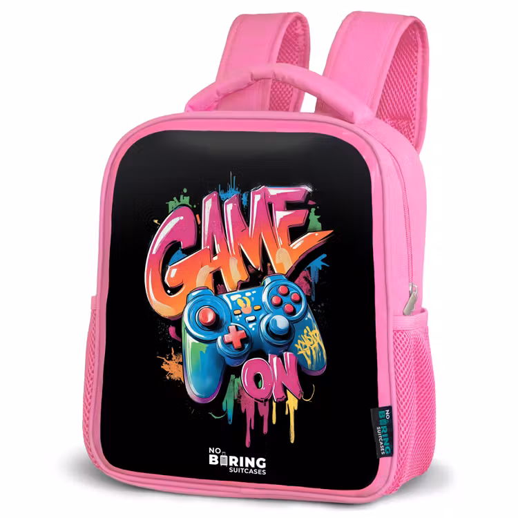 Kinderrucksack - Rosa - Spiel - Controller - Graffiti - Neon — 4