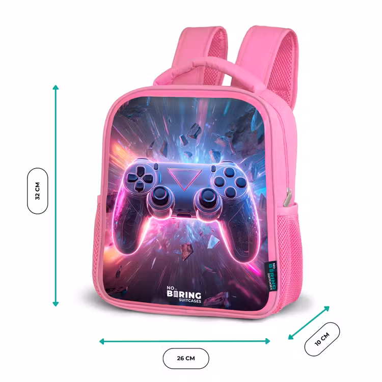 Kinderrucksack - Rosa - Spiel - Controller - Neon — 2