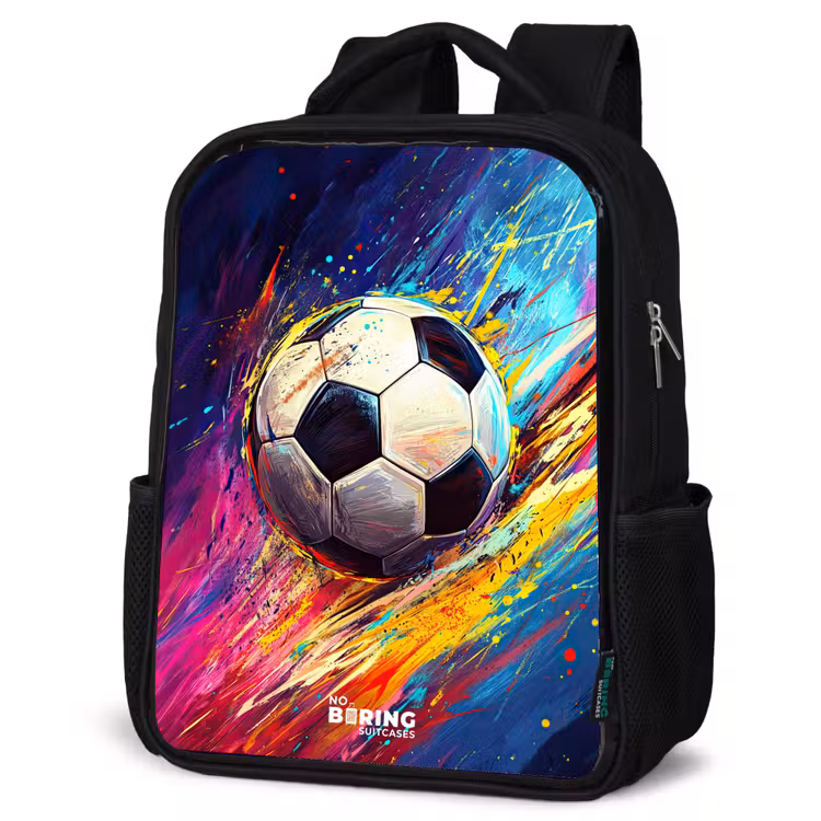 Kinderrucksack - Schwarz - Neon - Fußball - Farbenfroh — 4