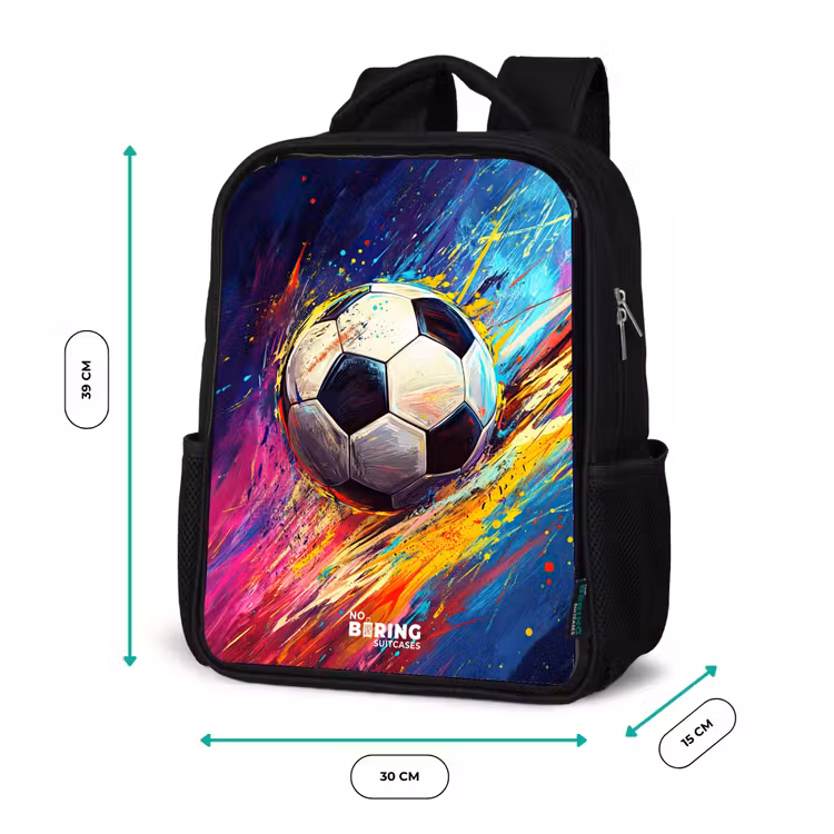 Kinderrucksack - Schwarz - Neon - Fußball - Farbenfroh — 6
