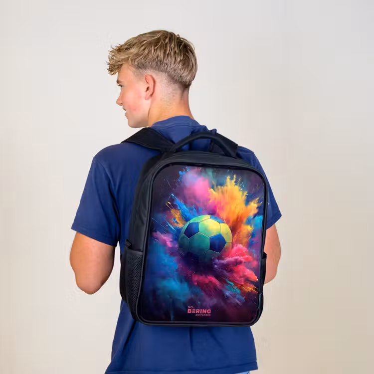 Kinderrucksack - Schwarz - Neon - Kugel - Farbenfroh — 3