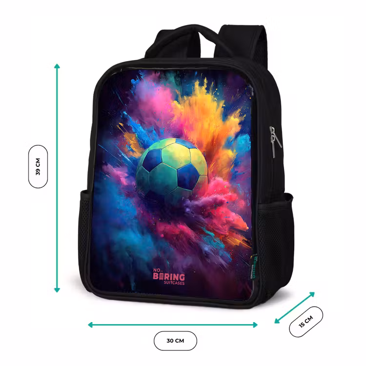 Kinderrucksack - Schwarz - Neon - Kugel - Farbenfroh — 6