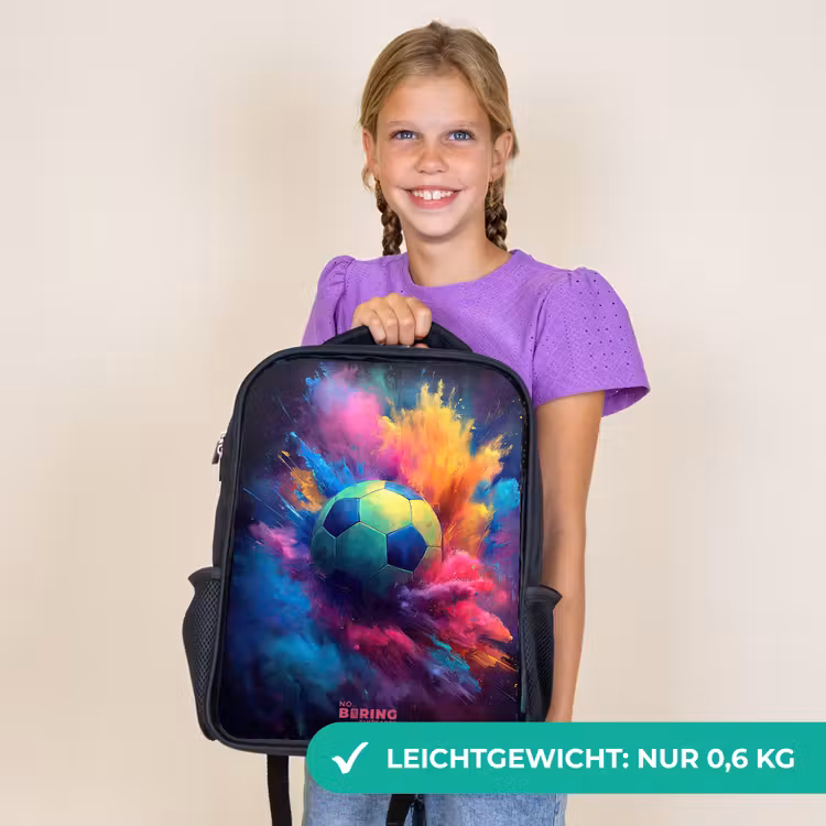 Kinderrucksack - Schwarz - Neon - Kugel - Farbenfroh — 7