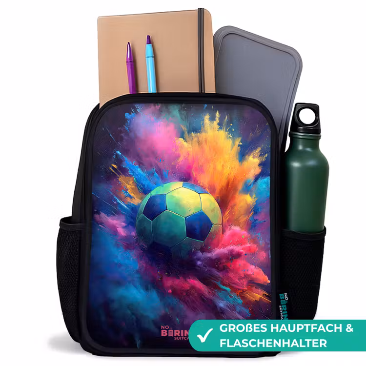 Kinderrucksack - Schwarz - Neon - Kugel - Farbenfroh — 8