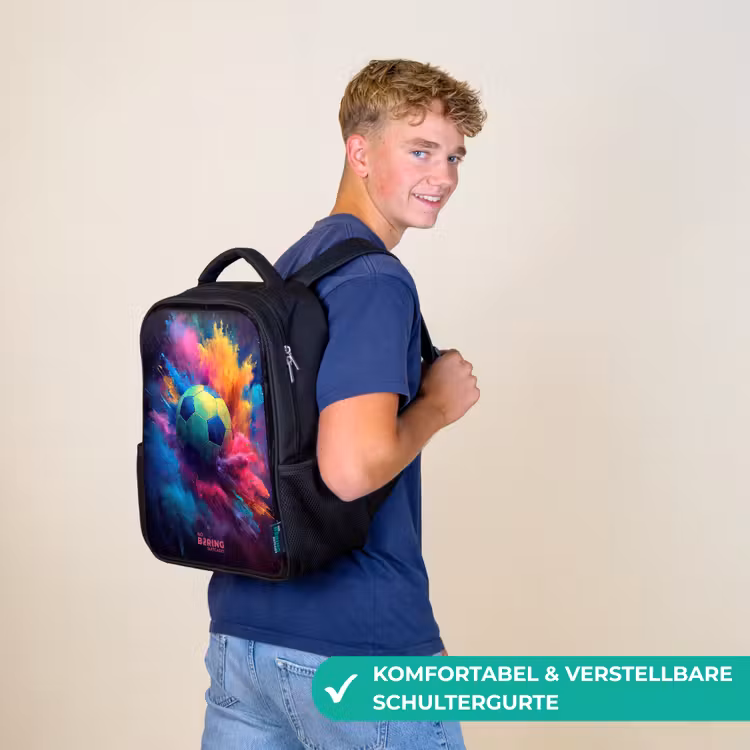 Kinderrucksack - Schwarz - Neon - Kugel - Farbenfroh — 9