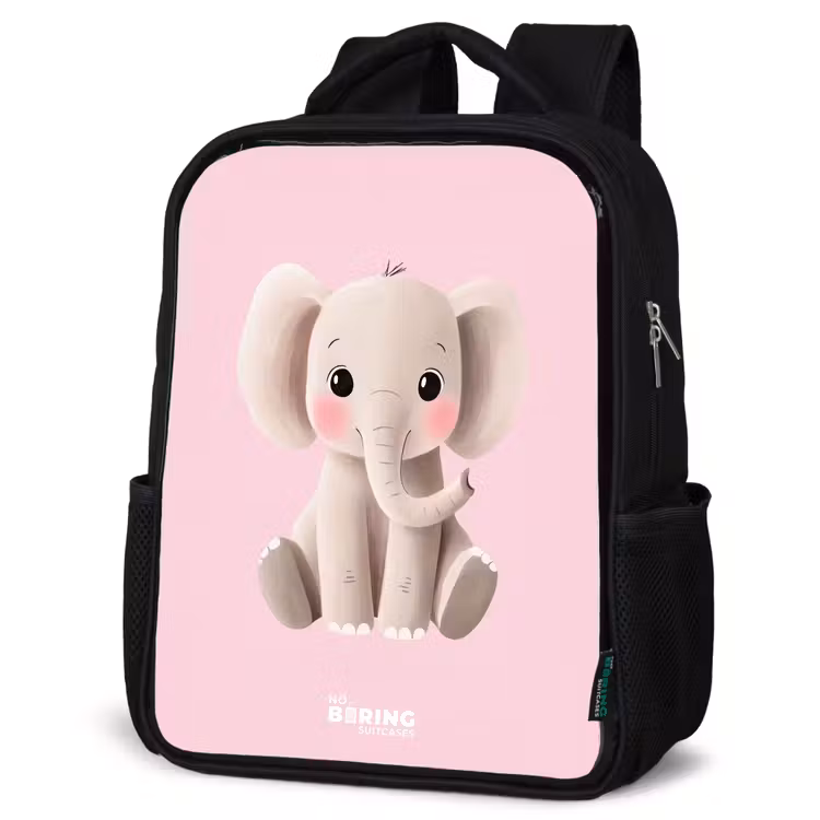Kinderrucksack - Schwarz - Elefant - Baby - Erröten - Illustration — 4
