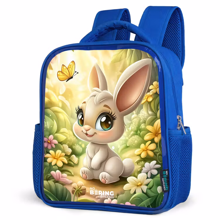 Kinderrucksack - Blau - Kaninchen - Sonnenlicht - Märchen - Schmetterling — 7