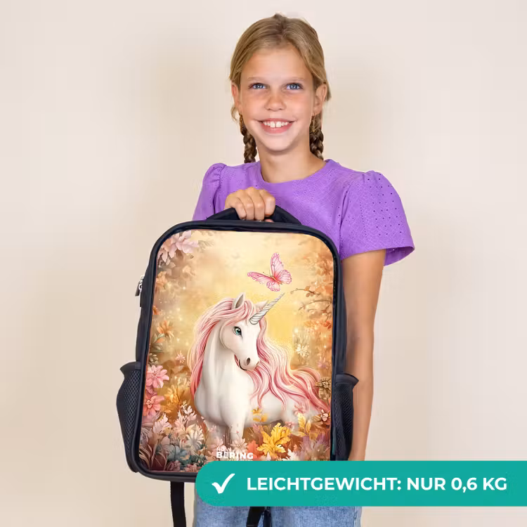 Kinderrucksack - Rosa - Einhorn - Schmetterling - Rosa - Mähne — 7