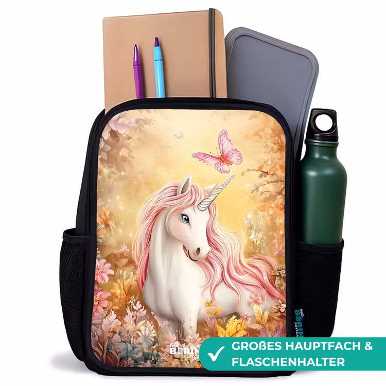 Kinderrucksack - Rosa - Einhorn - Schmetterling - Rosa - Mähne — 8