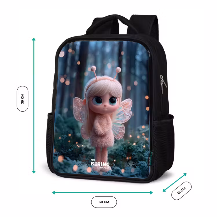 Kinderrucksack - Schwarz - Fee - Wald - Glitzer — 6