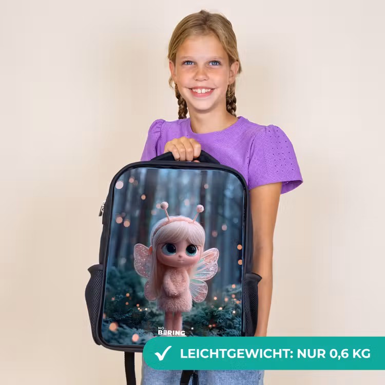 Kinderrucksack - Schwarz - Fee - Wald - Glitzer — 7