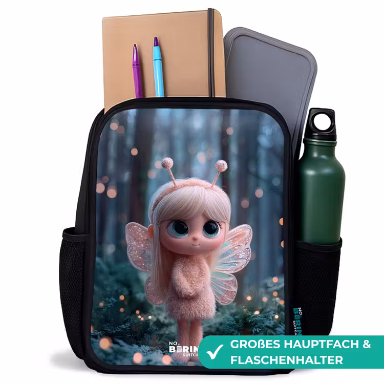 Kinderrucksack - Schwarz - Fee - Wald - Glitzer — 8