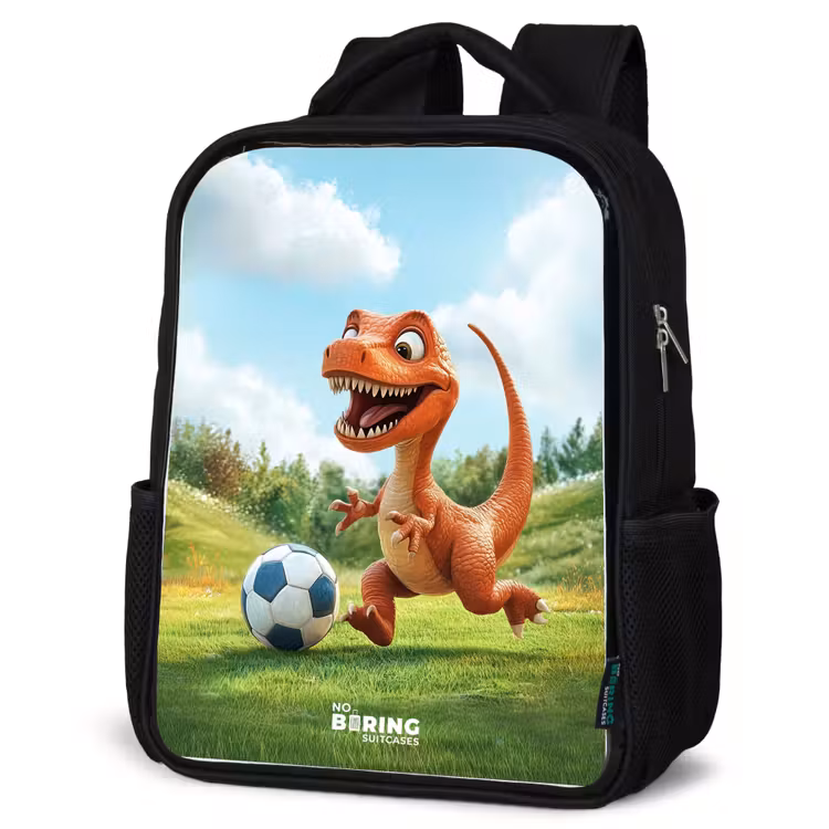 Kinderrucksack mit Namen - Schwarz - Fußball - Dino - Sport — 4