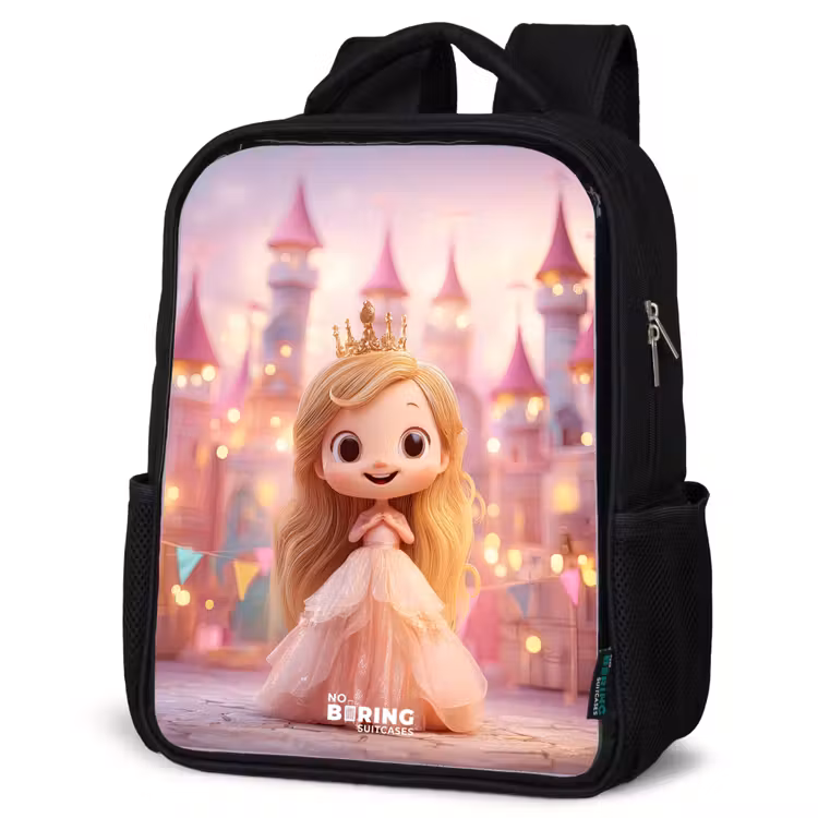 Kinderrucksack - Schwarz - Prinzessin - Rosa - Schloss — 4
