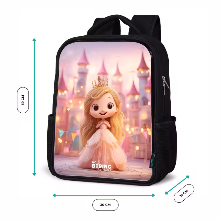 Kinderrucksack - Schwarz - Prinzessin - Rosa - Schloss — 6
