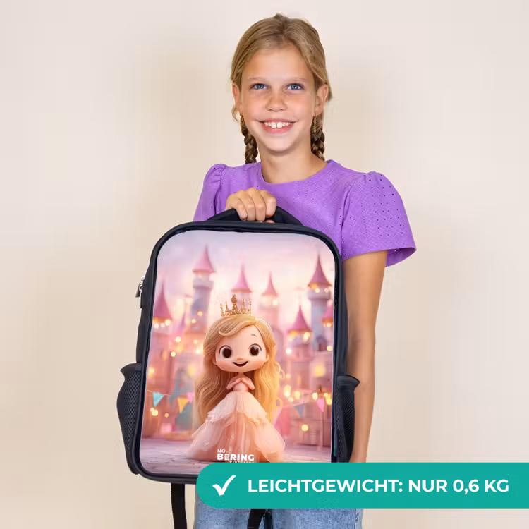 Kinderrucksack - Schwarz - Prinzessin - Rosa - Schloss — 7