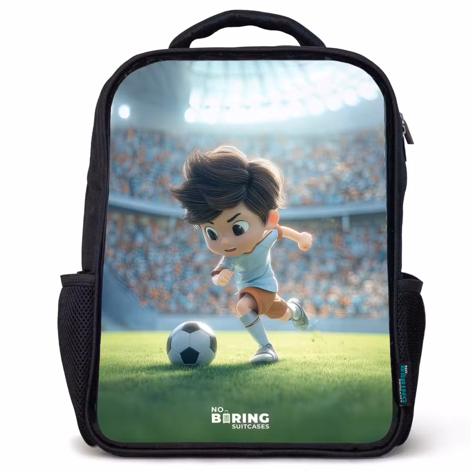 Kinderrucksack - Schwarz - Junge - Fußball - Stadion - Sonnenlicht — 1