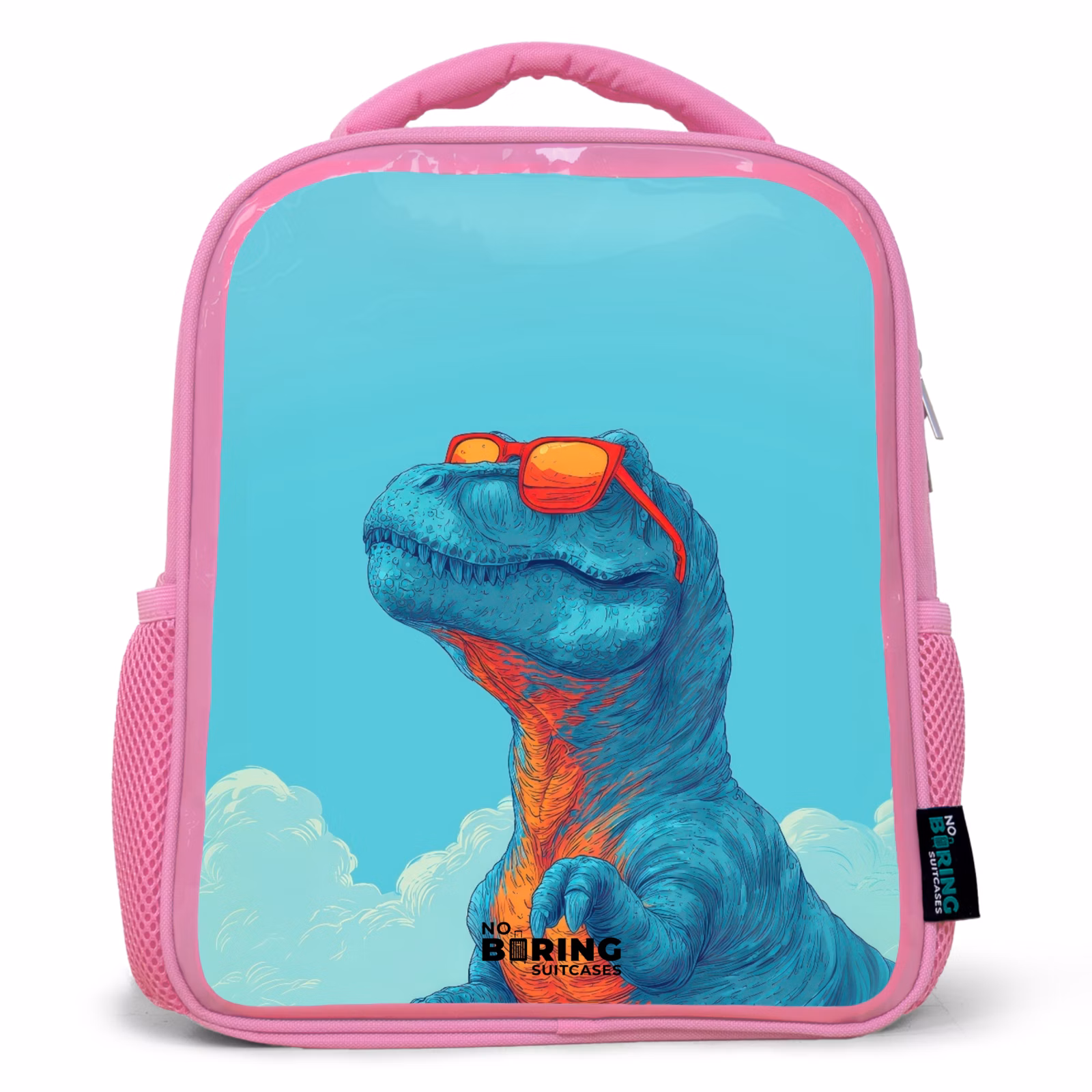 Kinderrucksack - Rosa - Dino - Sonnenbrille - Blau — 1