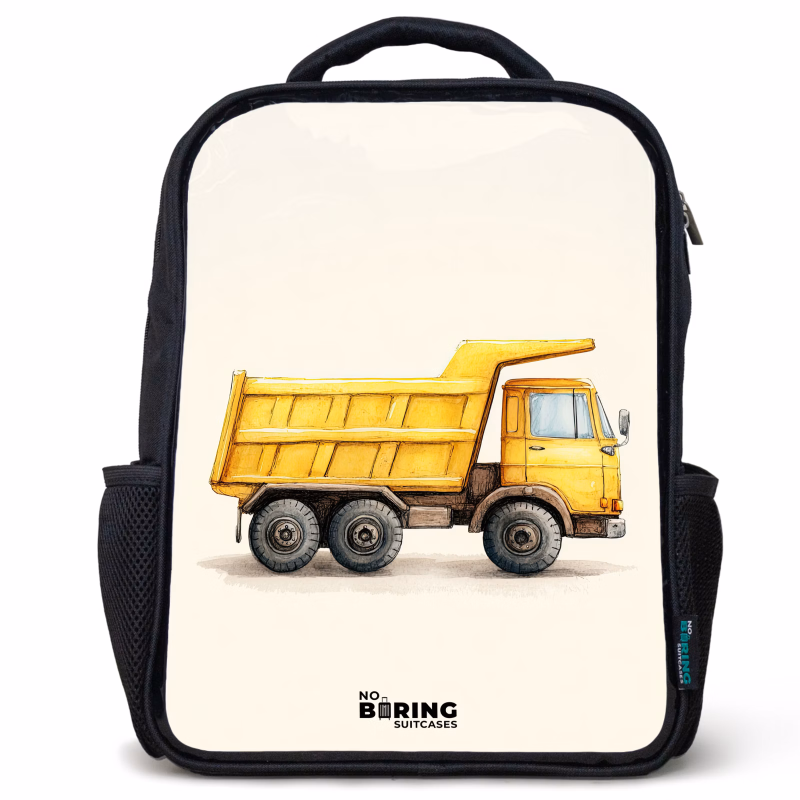Kinderrucksack - Schwarz - Muldenkipper - Signiert - Gelb — 1