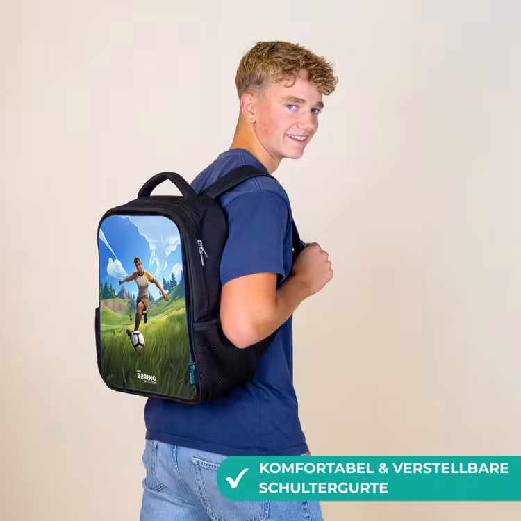 Kinderrucksack - Schwarz - Fußball - Junge - Tor - Fußballtrikot — 9