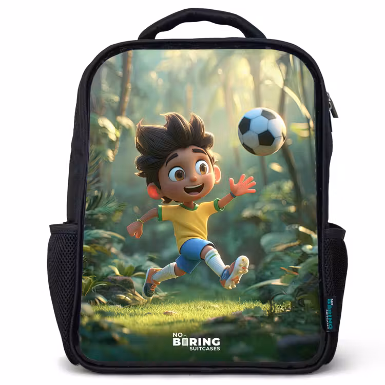 Kinderrucksack - Schwarz - Fußball - Junge - Wald — 1