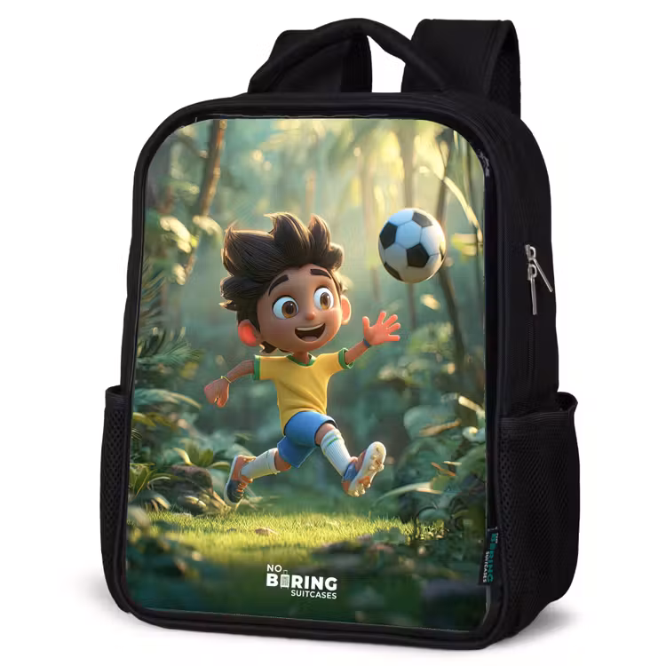 Kinderrucksack - Schwarz - Fußball - Junge - Wald — 4