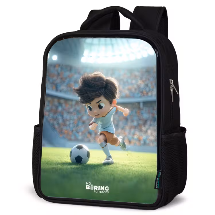 Kinderrucksack - Schwarz - Junge - Fußball - Stadion - Sonnenlicht — 4