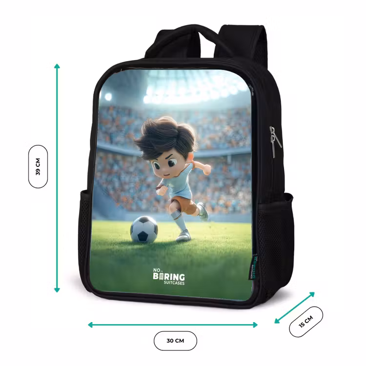 Kinderrucksack - Schwarz - Junge - Fußball - Stadion - Sonnenlicht — 6