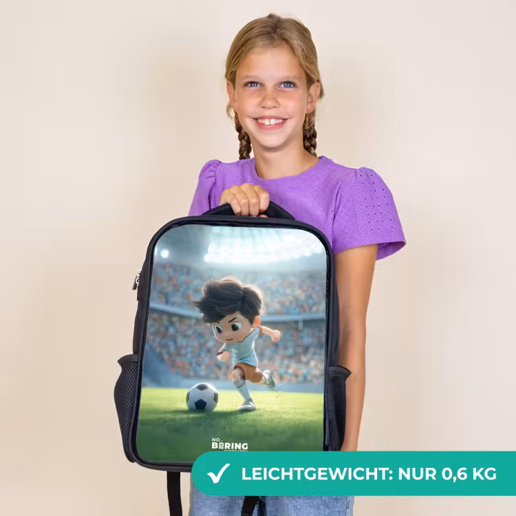 Kinderrucksack - Schwarz - Junge - Fußball - Stadion - Sonnenlicht — 7