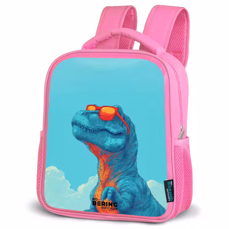 Kinderrucksack - Rosa - Dino - Sonnenbrille - Blau — 4