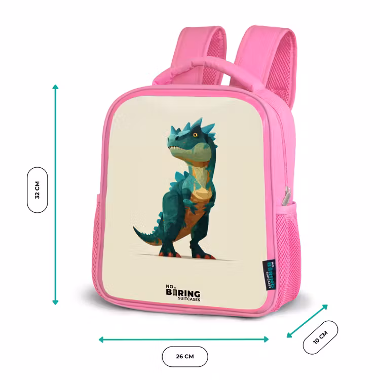Kinderrucksack - Rosa - Dino - Tier - Grün — 2