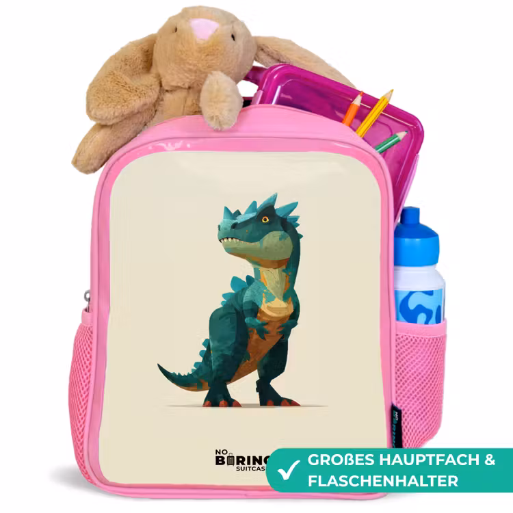 Kinderrucksack - Rosa - Dino - Tier - Grün — 3