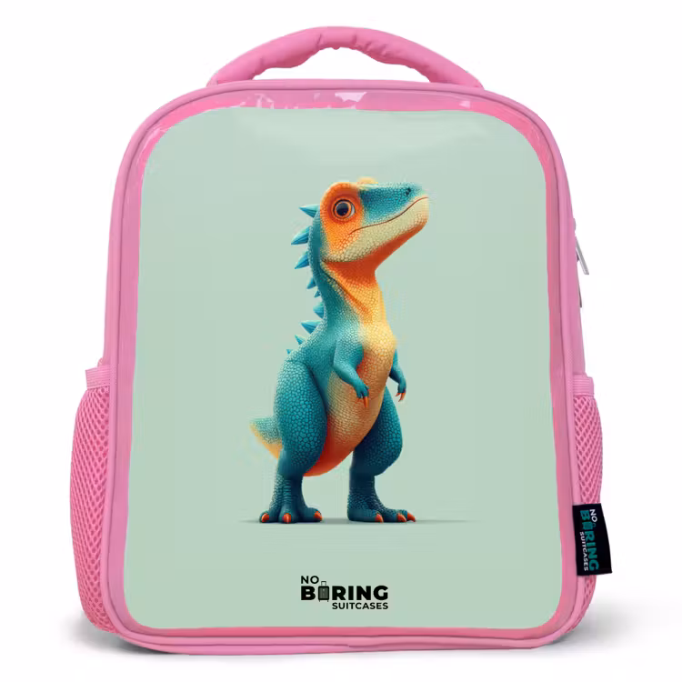 Kinderrucksack - Rosa - Dino - Tier - Grün - Orange — 1
