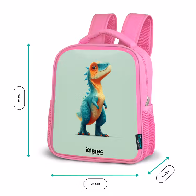Kinderrucksack - Rosa - Dino - Tier - Grün - Orange — 2