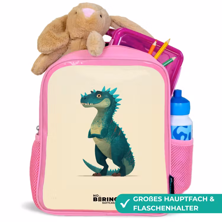 Kinderrucksack - Rosa - Dino - Tier - Blau - Grün — 3