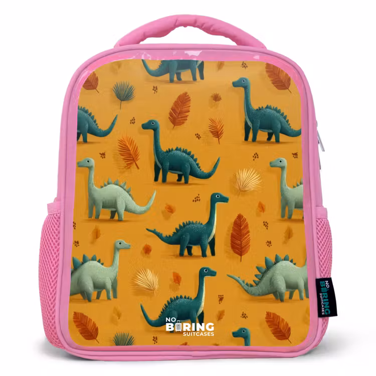 Kinderrucksack - Rosa - Dino - Tiere - Muster — 1