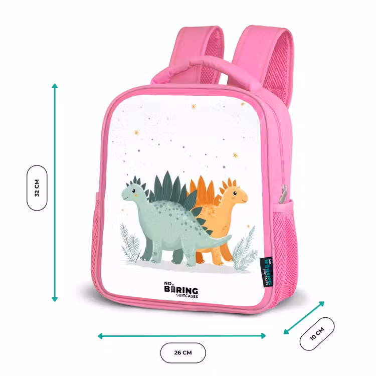 Kinderrucksack - Rosa - Dinos - Tiere - Sterne — 2